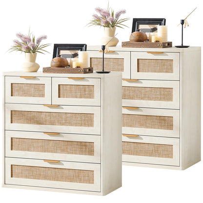 LEYAOYAO Rattan Dresser for Bedroom, 41" Tall Chest of Drawers