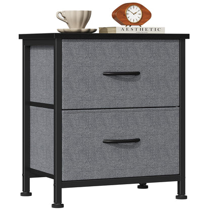 Sweetcrispy Nightstands Set of 2 with 2 Storage Drawer, Small Bedside Table