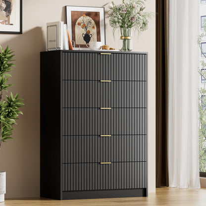Furniway 55" Wide Green Dresser for Bedroom, Fluted 8 Drawer Dresser
