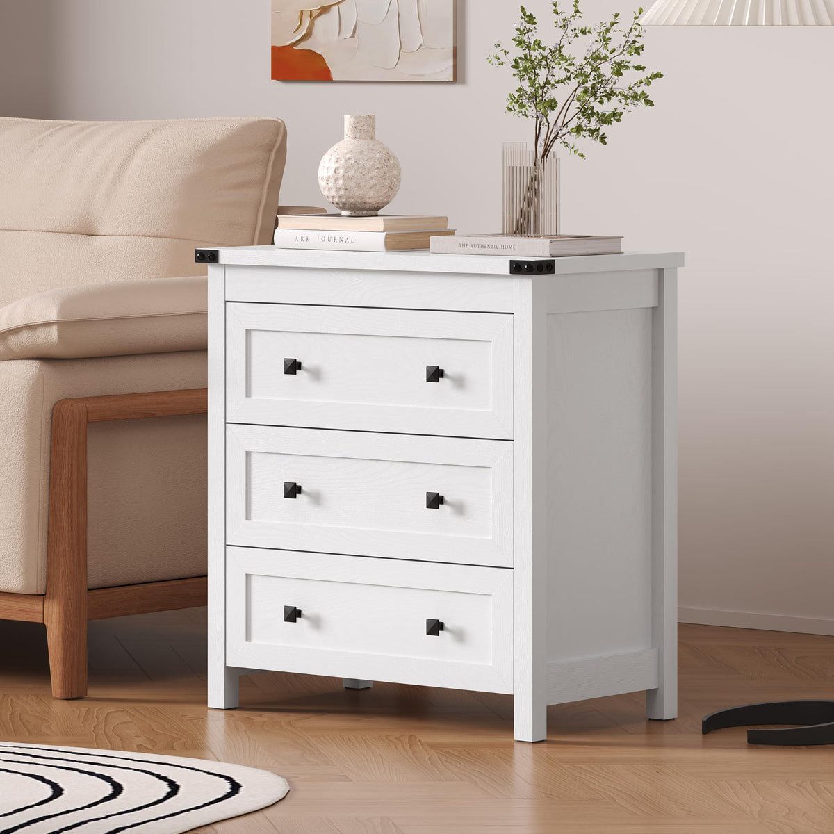 BORNOON 9-Drawer Dresser, Modern Wooden Storage Chest of Drawers, Dresser TV Stand, Wood Drawer Organizer with Metal Handles for Bedroom, Living Room, Hallway