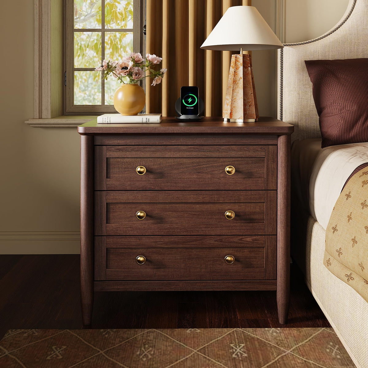 Huuger 27''H Tall Nightstands with Hidden Charging Station