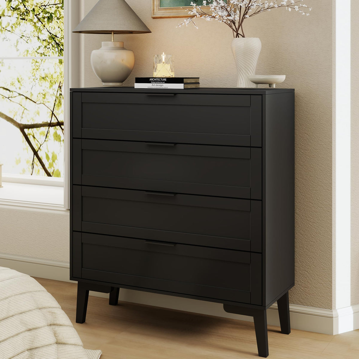 TaoHFE 6 Drawer Dresser for Bedroom Modern White Chest of Drawers