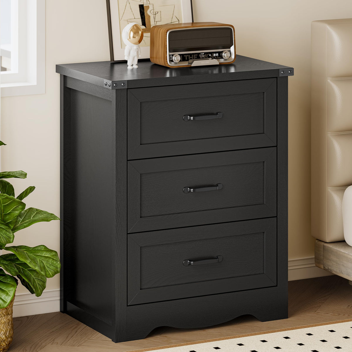 BORNOON 6-Drawer Dresser for Bedroom, Modern Wooden Chest of Drawers with Metal Handles, Anti-Tipping Design, Sturdy and Stable Storage Organizer for Living Room, Entryway, Home Office