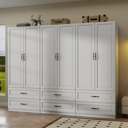 Black Armoire Wardrobe Closet with 3 Drawers, 75" H x 32" W Armoire