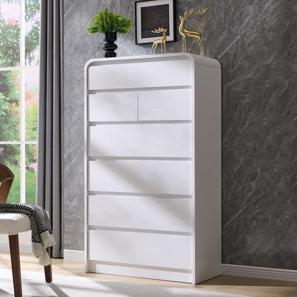 Aitjunz Modern 7 Drawers Dresser for Bedroom, 55" Tall Dresser, Natural Oak