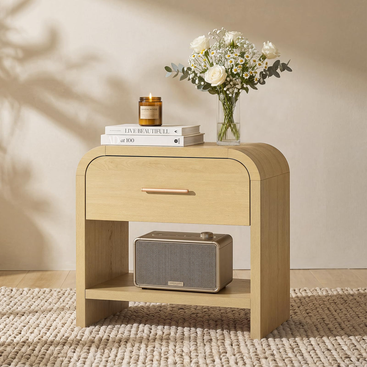 Night Stand Set of 2, 3-Drawer