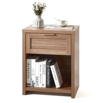 Walsham Nightstands Set of 2, XL Farmhouse Bedside Table, Special Walnut