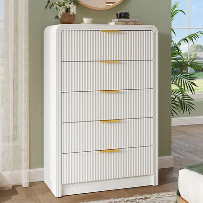 Decofy Fluted 9 Drawers Dresser, 63'' Wide Chest of Drawers for Bedroom