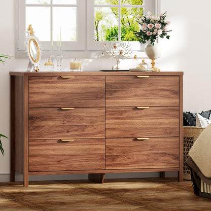 Ieejdn Dresser for Bedroom with 9 Drawers, 63" Modern Chest of Drawers, Dresser TV Stand, Wood Drawer Organizer for Living Room, Hallway, Tan