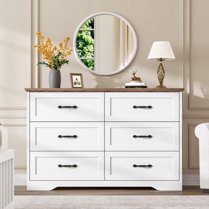 Garvee Farmhouse Wood 43.9" Tall 5 Drawer Dresser for Bedroom, Black