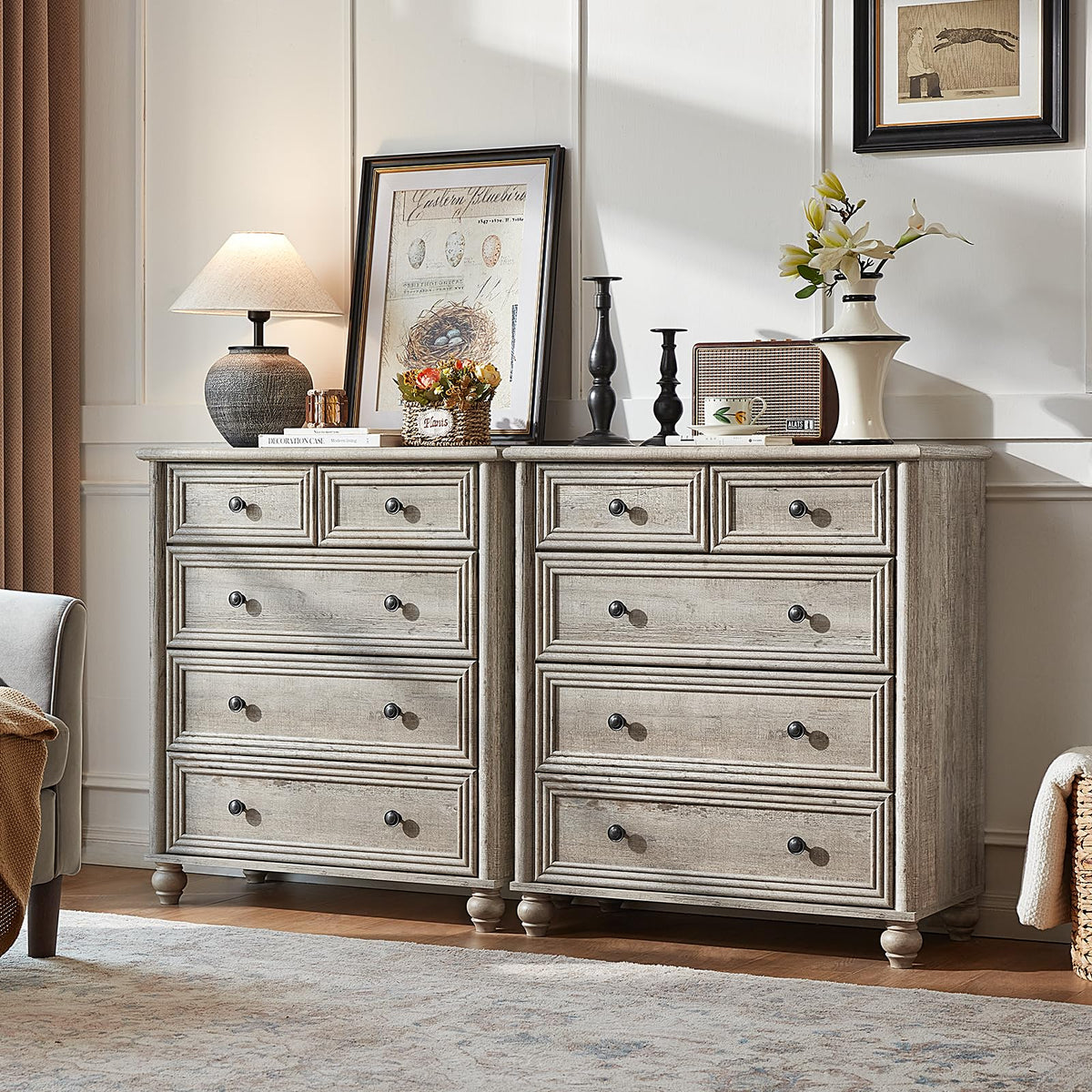 RWYHG Farmhouse 5 Drawer Dresser for Bedroom, 35.5" Small Dressers