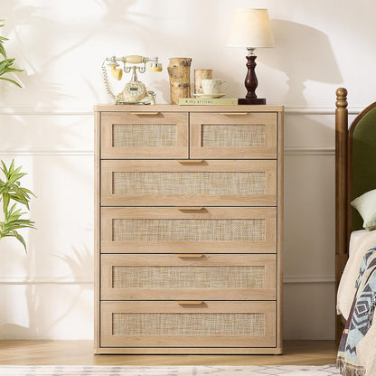 LEYAOYAO Rattan Dresser for Bedroom, 41" Tall Chest of Drawers