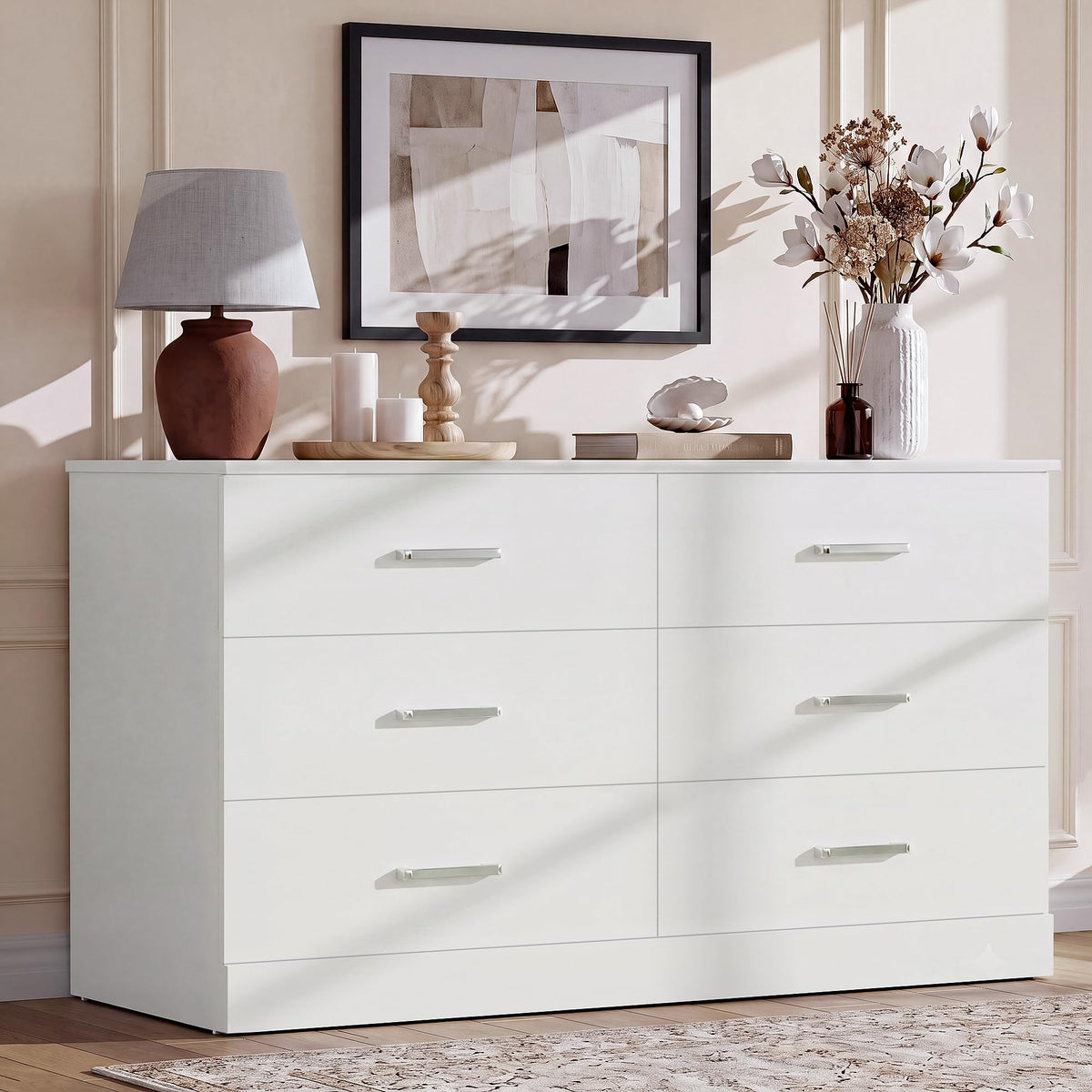 YESHOMY 6 Dressers for Bedroom, Chest of Drawers, Dark Black