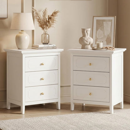 3 Drawer Nightstand, Modern Bedroom Storage Night Stand