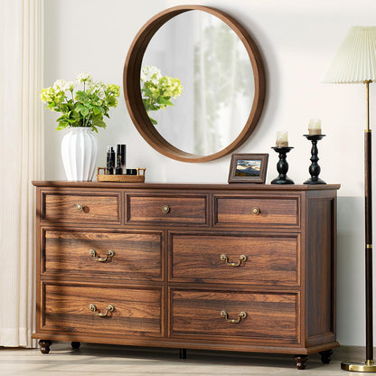 Joaxswe 24" Wide Farmhouse Night Stand Set of 2,Large End Table with 3 Drawers & Metal Handle,Wood Dresser for Bedroom,Bed Side Table Chest of Drawers Cabinet,Natural Nightstand for Living Room,Closet