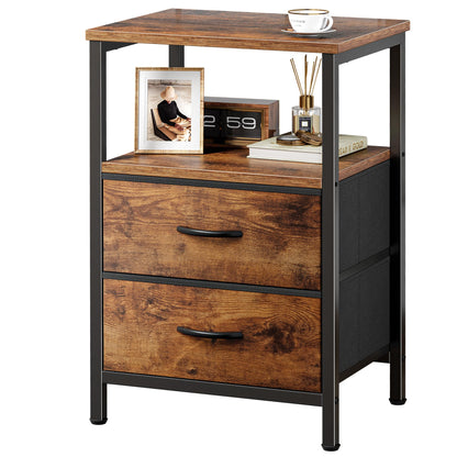 Huuger Night Stand Set of 2, Nightstand with 2 Drawers, Bedside Table