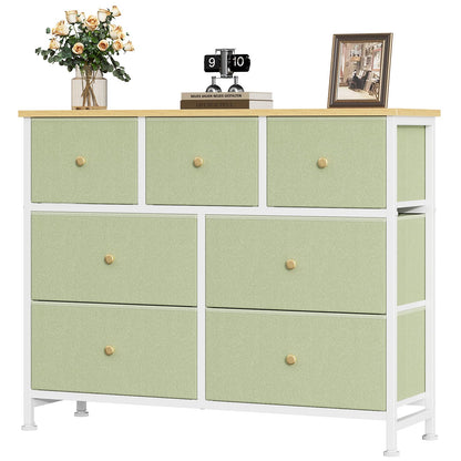 OLIXIS Black Dresser for Bedroom with 7 Fabric Drawers Storage Organizer