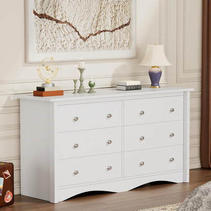 YESHOMY White Dresser for Bedroom with 6 Drawer, 47.2" Organizer Drawers
