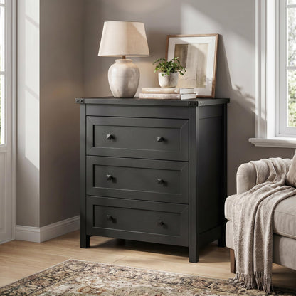 BORNOON 9-Drawer Dresser, Modern Wooden Storage Chest of Drawers, Dresser TV Stand, Wood Drawer Organizer with Metal Handles for Bedroom, Living Room, Hallway