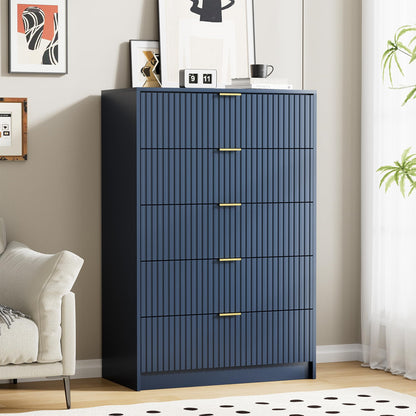 Furniway 55" Wide Green Dresser for Bedroom, Fluted 8 Drawer Dresser