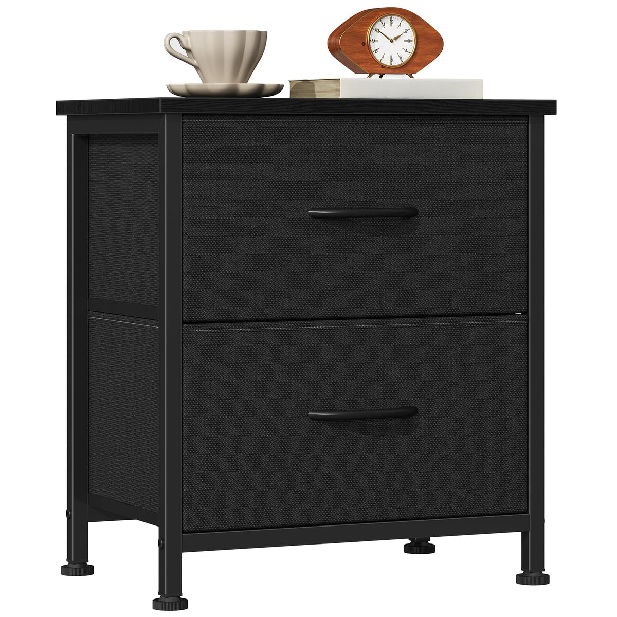 Sweetcrispy Nightstands Set of 2 with 2 Storage Drawer, Small Bedside Table