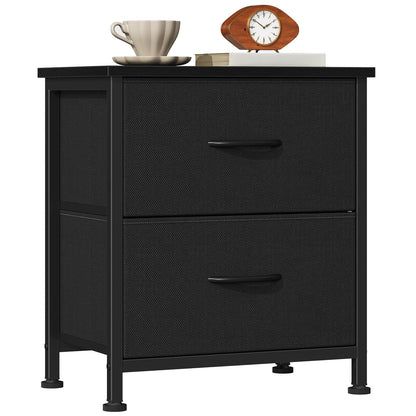 Sweetcrispy Nightstands Set of 2 with 2 Storage Drawer, Small Bedside Table