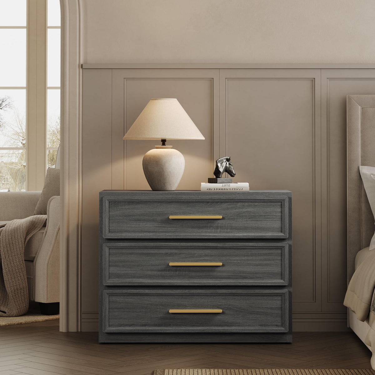 SICOTAS Oversized Night Stand Set 2 for Bedroom 31.3" Bedside Table
