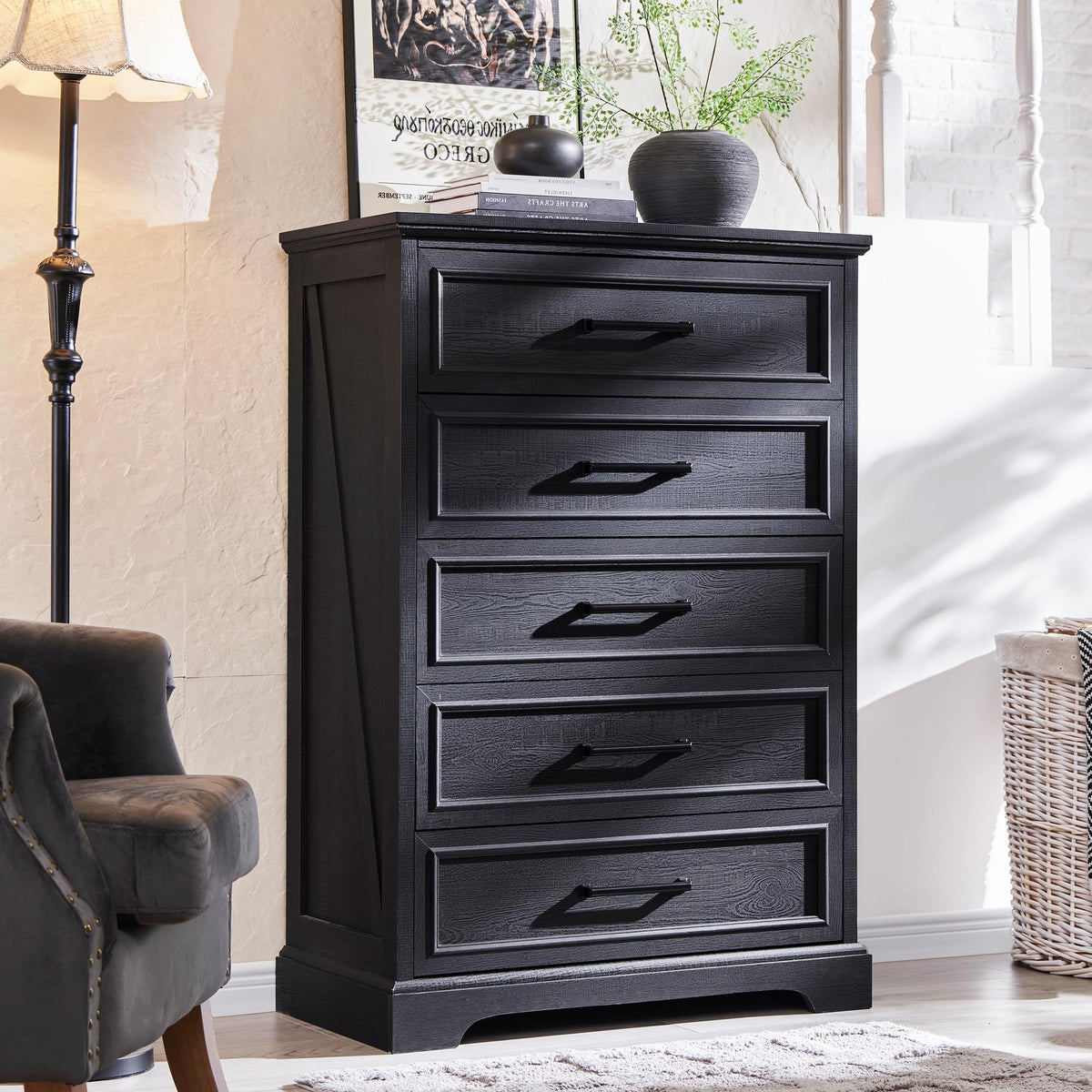 ACCOHOHO Farmhouse 8 Drawers Dresser Chests for Bedroom, Antique White