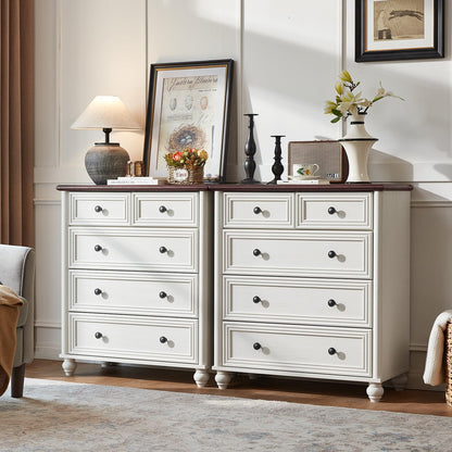 RWYHG Farmhouse 5 Drawer Dresser for Bedroom, 35.5" Small Dressers