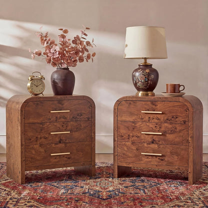 Night Stand Set of 2, 3-Drawer