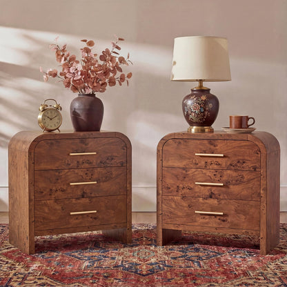 Night Stand Set of 2, 3-Drawer