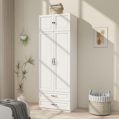 Black Armoire Wardrobe Closet with 2 Drawers: 89" H x 31.5" W