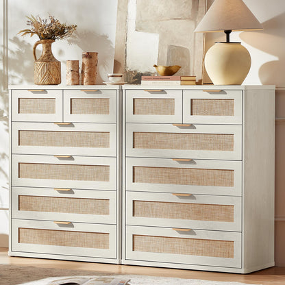 LEYAOYAO Rattan Dresser for Bedroom, 41" Tall Chest of Drawers