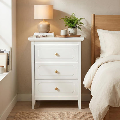 3 Drawer Nightstand, Modern Bedroom Storage Night Stand