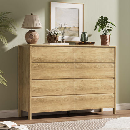 MAISONARIA Walnut 5 Drawer Dresser for Bedroom, 45"Tall Modern Wood Dresser