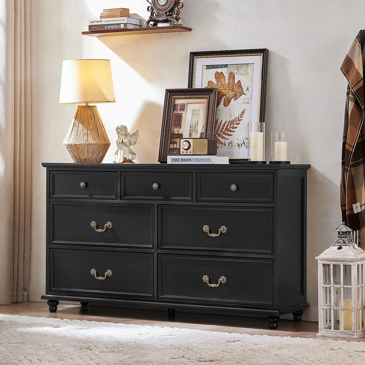 Joaxswe 24" Wide Farmhouse Night Stand Set of 2,Large End Table with 3 Drawers & Metal Handle,Wood Dresser for Bedroom,Bed Side Table Chest of Drawers Cabinet,Natural Nightstand for Living Room,Closet