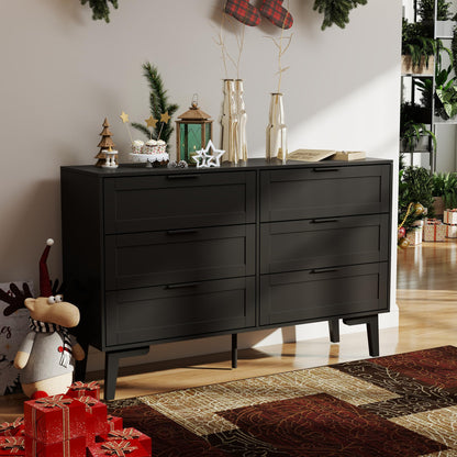 TaoHFE 6 Drawer Dresser for Bedroom Modern White Chest of Drawers
