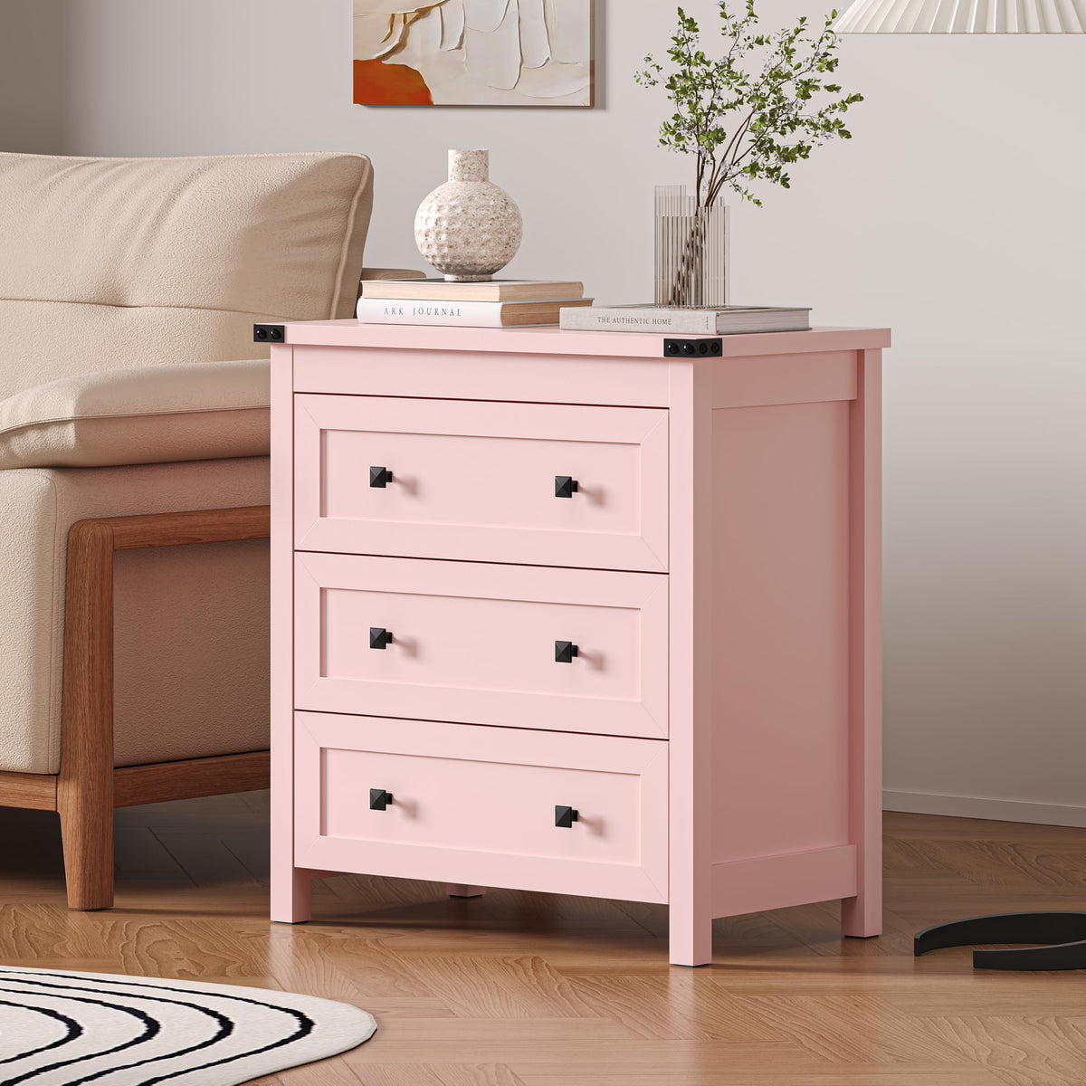 BORNOON 9-Drawer Dresser, Modern Wooden Storage Chest of Drawers, Dresser TV Stand, Wood Drawer Organizer with Metal Handles for Bedroom, Living Room, Hallway
