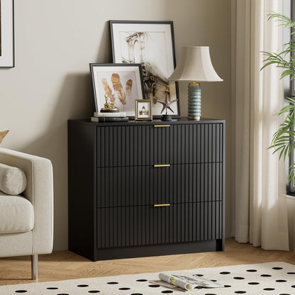 Furniway 55" Wide Green Dresser for Bedroom, Fluted 8 Drawer Dresser
