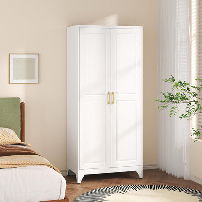 SteeLoong Metal Wardrobe Cabinet,Armoire Wardrobe Closet with Hanging Rod