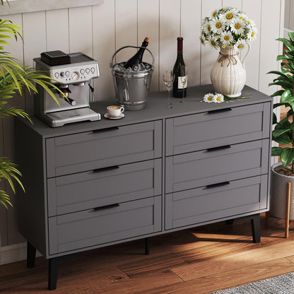 TaoHFE 6 Drawer Dresser for Bedroom Modern White Chest of Drawers