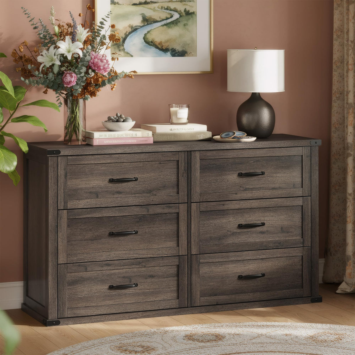 VASAGLE Modern 6-Drawer Dresser, Clothes Storage Cabinet