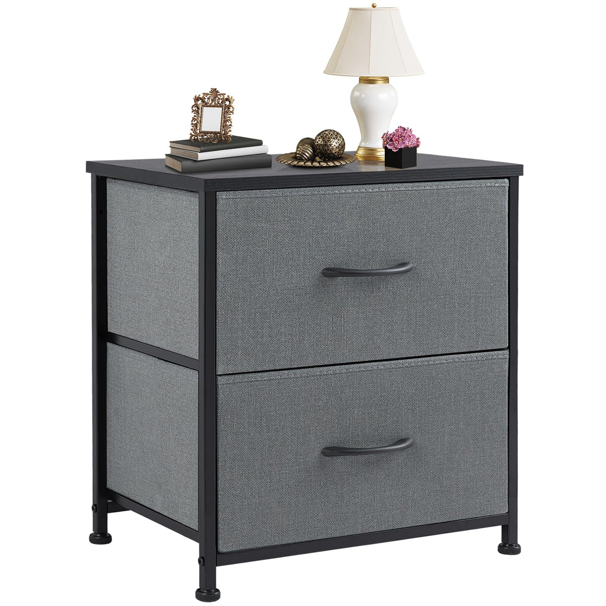 DUMOS Night Stand Small Dresser for Bedroom with 2 Drawers, Bedside Table