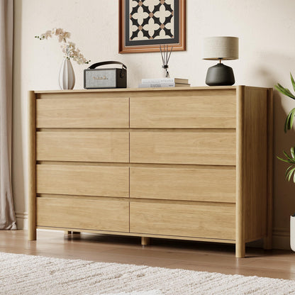 HOUROM Walnut Dresser for Bedroom,63"Wide 9 Drawer Mid Century Modern Chest