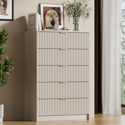 Furniway 55" Wide Green Dresser for Bedroom, Fluted 8 Drawer Dresser