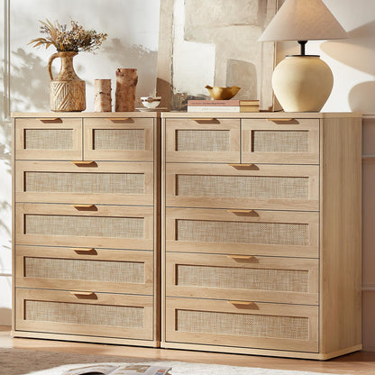 LEYAOYAO Rattan Dresser for Bedroom, 41" Tall Chest of Drawers