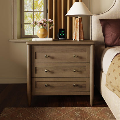 Huuger 27''H Tall Nightstands with Hidden Charging Station