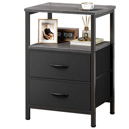 Huuger Night Stand Set of 2, Nightstand with 2 Drawers, Bedside Table