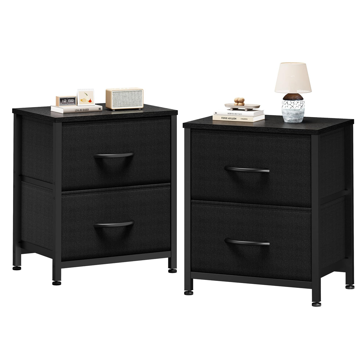 DUMOS Night Stand Small Dresser for Bedroom with 2 Drawers, Bedside Table