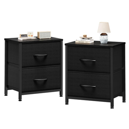 DUMOS Night Stand Small Dresser for Bedroom with 2 Drawers, Bedside Table